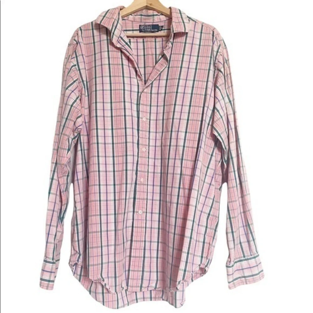 Polo Raplh Lauren Men’s plaid button down shirt spring casual shirt XL